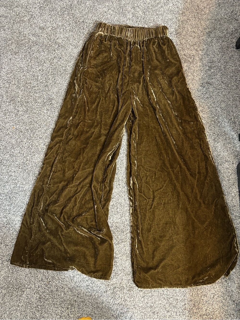 Together Olive Velvet Pleated Skirt